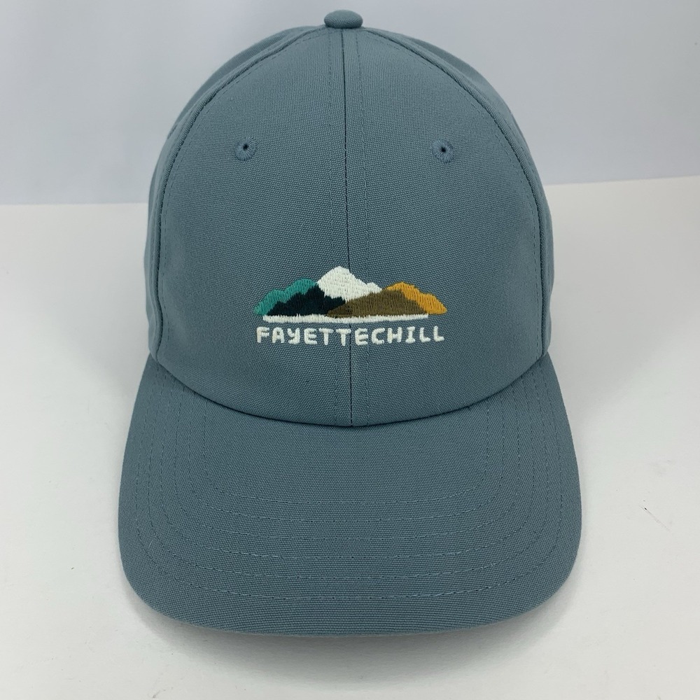 Fayettechill Mountain Hat Goods For The Woods Blue Adjustable Strapback OSFM Cap